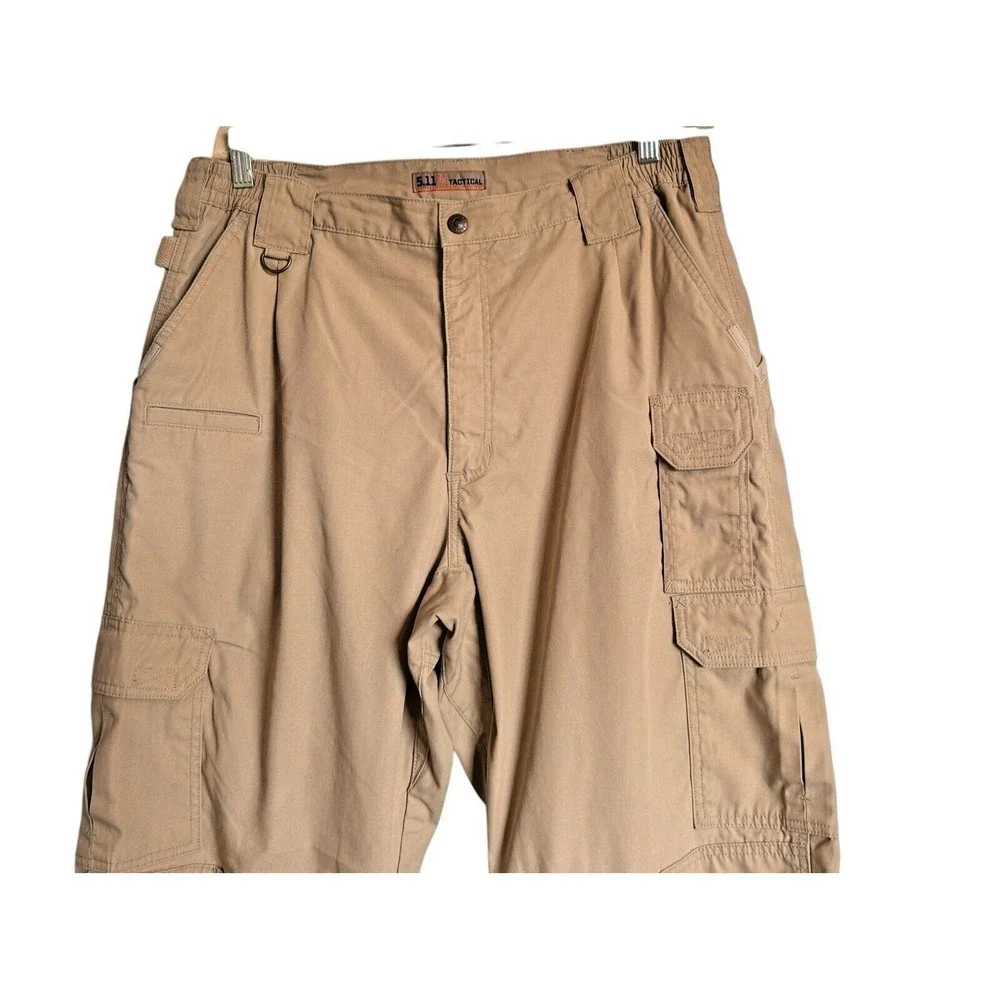 5.11 Tactical‎ Mens Khaki Tan Ripstop Cargo Pants Multi-Pocket Workwear 34x32